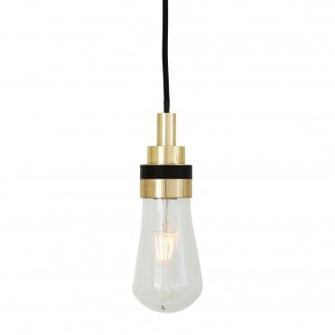 BO Industrial Bathroom Ceiling Pendant Polished Brass IP65