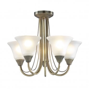 BOSTON Antique Brass Light For Low Ceilings