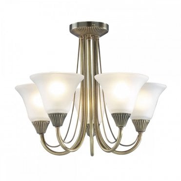 BOSTON Antique Brass Light For Low Ceilings