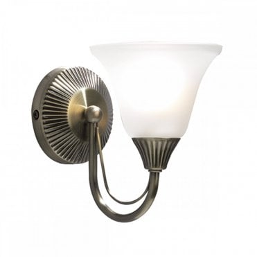 BOSTON Traditional Antique Brass Single Wall Light