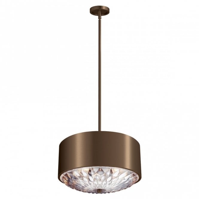 BOTANIC 4 Light Pendant Dark Aged Brass and ;eaf Glass