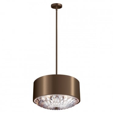 BOTANIC 4 Light Pendant Dark Aged Brass and ;eaf Glass