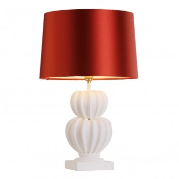 matte white textured table lamp