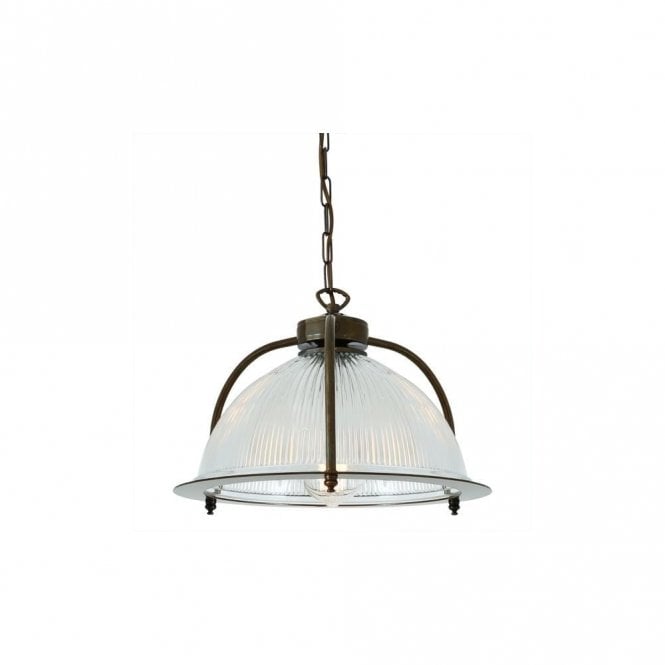 BOUSTA - Holophane Ceiling Pendant In Antique Brass