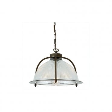 BOUSTA - Holophane Ceiling Pendant In Antique Brass