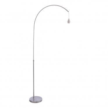 Bowed floor lamp in satin nickel without shade