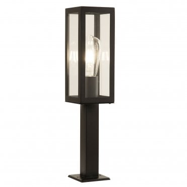 BOX - Outdoor Single Rectangle Head Post (45Cm Height) Black