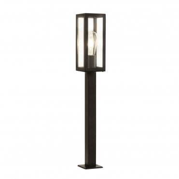 Outdoor Single Rectangle Head Post (90Cm Height) Black