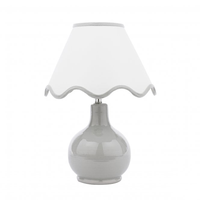 Bramhope Table Lamp - Grey Ceramic with White Shade