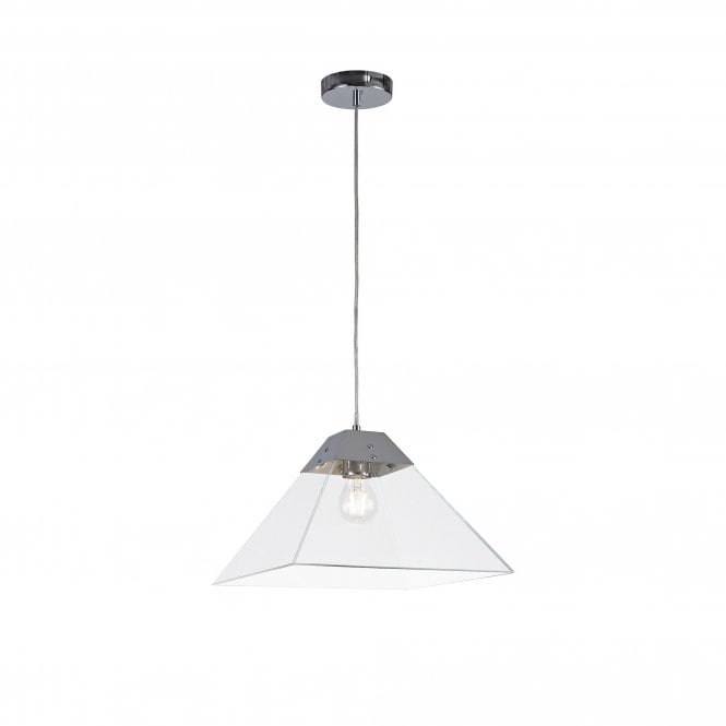 BRENNA 1 Light Ceiling Pendant Polished Chrome Large