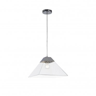 BRENNA 1 Light Ceiling Pendant Polished Chrome  Large