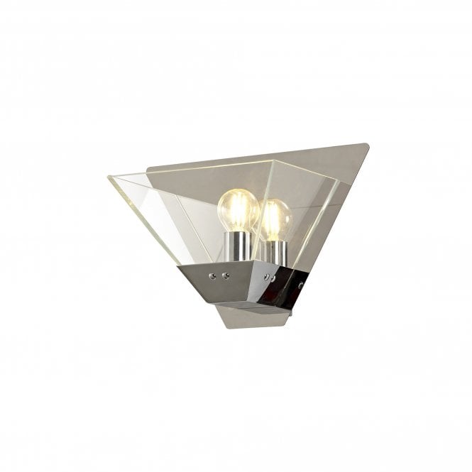 BRENNA Glass Pyramid Wall Light Polished Chrome