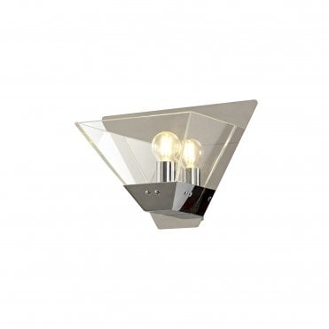 BRENNA Glass Pyramid Wall Light Polished Chrome