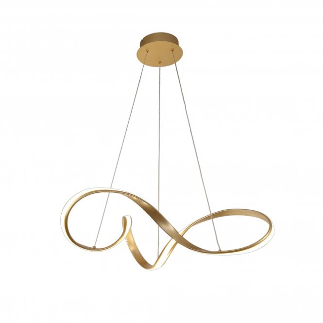 BRENT LED Ribbon Twirl Ceiling Pendant Sand Gold Large