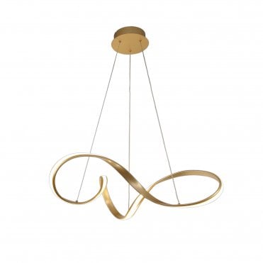 BRENT LED Ribbon Twirl Ceiling Pendant Sand Gold Large