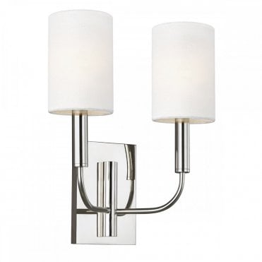 BRIANNA 2 Light Wall Light Polished Nickel with Classic Minimalist Silhouette