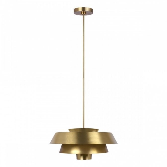 BRISBIN Ceiling Pendant Burnished Brass, Inspired by Mid-Century Designs