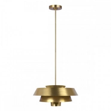 BRISBIN Ceiling Pendant Burnished Brass, Inspired by Mid-Century Designs