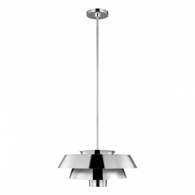 BRISBIN Ceiling Pendant Polished Nickel, Inspired by Mid-Century Designs
