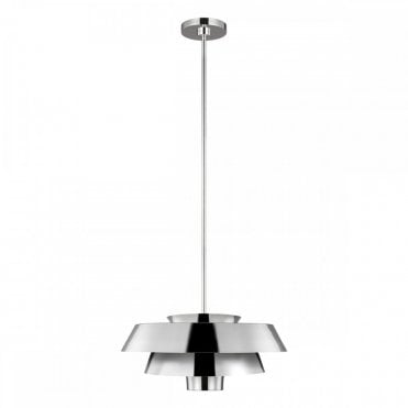 BRISBIN Ceiling Pendant Polished Nickel, Inspired by Mid-Century Designs