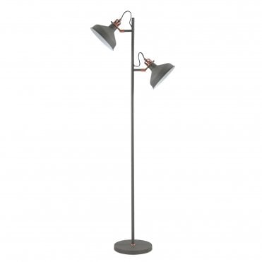 BROCK Floor Lamp Sand Grey/Copper/White