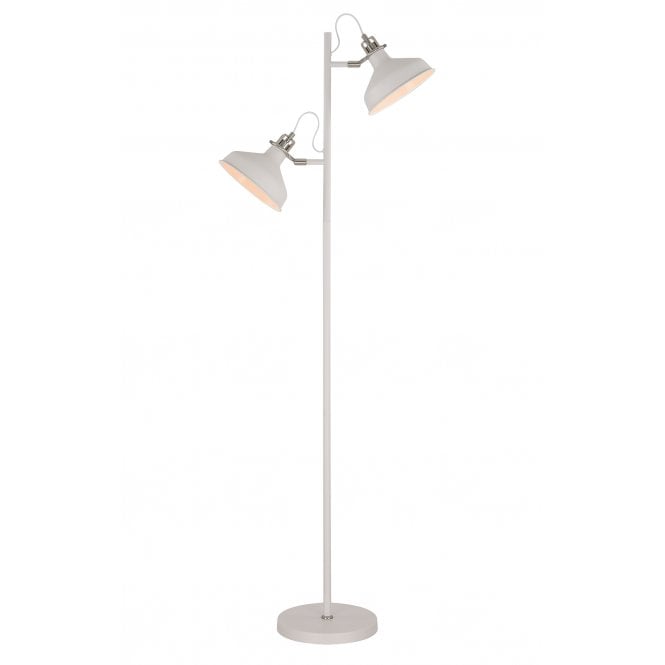 BROCK Floor Lamp Sand White/Satin Nickel/White