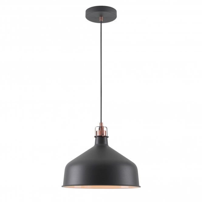 BROCK Medium Ceiling Pendant Light in Graphite with Copper