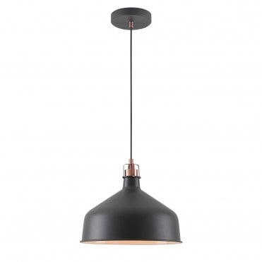 BROCK Medium Ceiling Pendant Light in Graphite with Copper