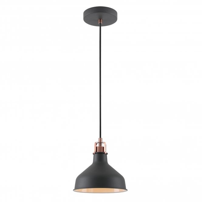 BROCK Small Ceiling Pendant in Graphite with Copper