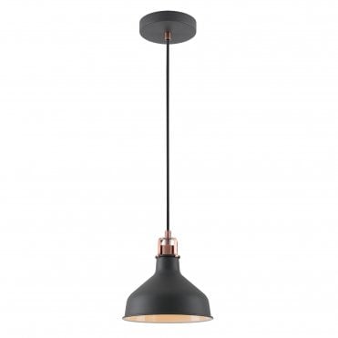 BROCK Small Ceiling Pendant in Graphite with Copper