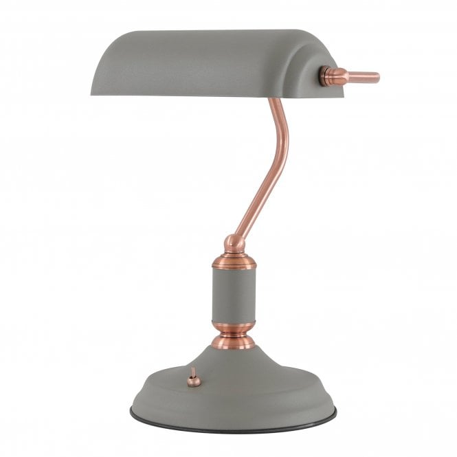 BROCK Table Bankers Lamp Sand Grey Copper