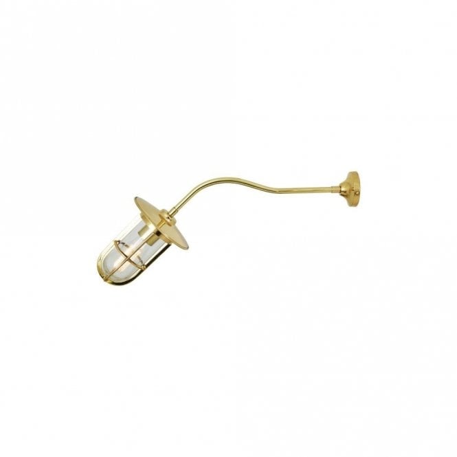 BROM - Bathroom Well Glass Wall Light In Polished Brass