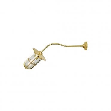 BROM - Bathroom Well Glass Wall Light In Polished Brass