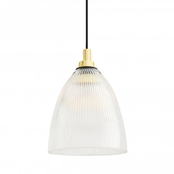 BROOKE Industrial Bathroom Ceiling Pendant Polished Brass IP65