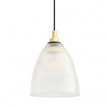 BROOKE Industrial Bathroom Ceiling Pendant Polished Brass IP65