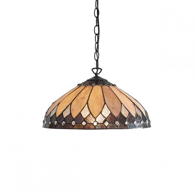 BROOKLYN Medium 1Lt Ceiling Pendant with Tiffany Glass