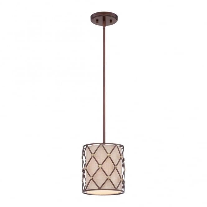 BROWN - Lattice 1 Light Mini Ceiling Pendant
