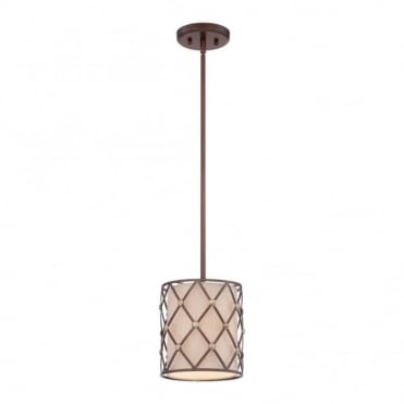BROWN - Lattice 1 Light Mini Ceiling Pendant