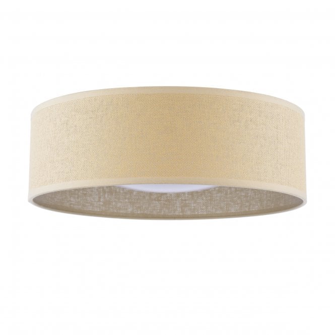 Buckenham Flush Ceiling Light Rattan with Diffuser