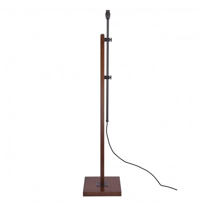 BURDALE Adjustable Floor Lamp Dark Wood & Industrial Brass Base Only