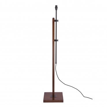 BURDALE Adjustable Floor Lamp Dark Wood & Industrial Brass Base Only