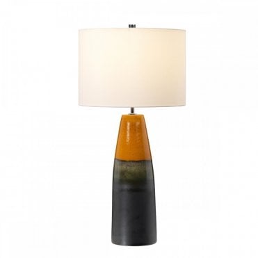 Graphite And Orange Ceramic Table Lamp With Shade