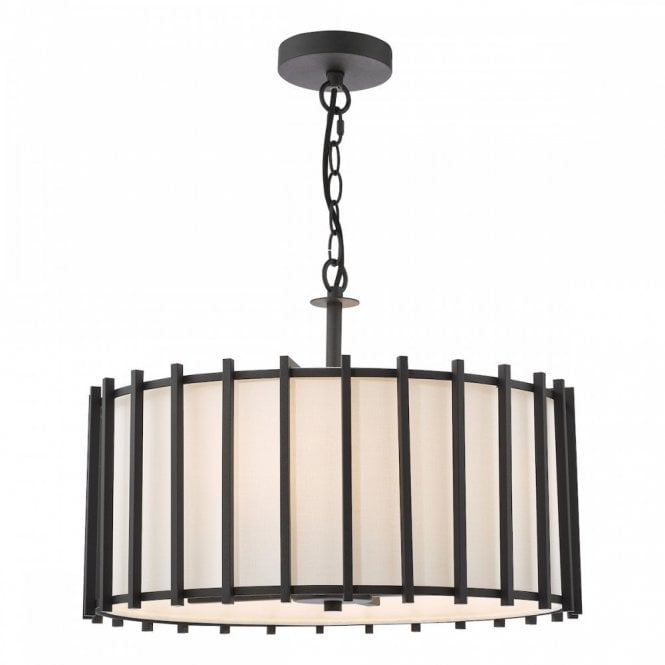 Cagliari 4 Armed Pendant in Matt Black and Ivory