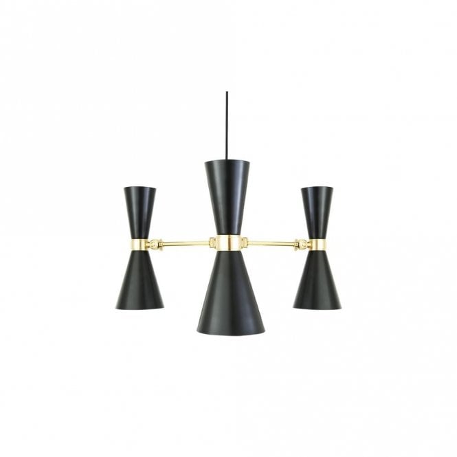 CAIRO - 3 Arm Contemporary Chandelier In Powder Coated Matte Black