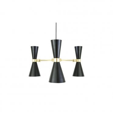 CAIRO - 3 Arm Contemporary Chandelier In Powder Coated Matte Black