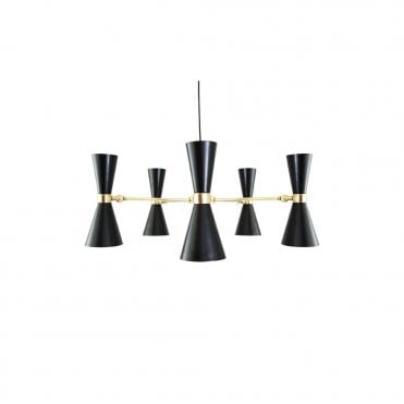 CAIRO - 5 Arm Contemporary Chandelier In Powder Coated Matte Black