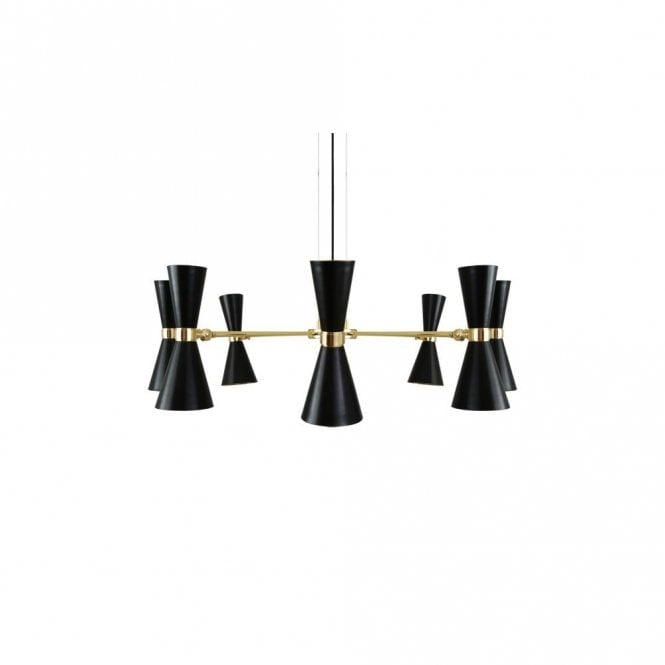 CAIRO - 8 Arm Contemporary Chandelier In Powder Coated Matte Black
