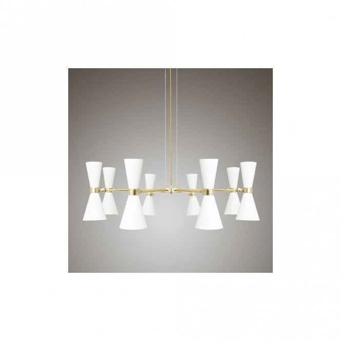 CAIRO - 8 Arm Contemporary Chandelier In Powder Coated White