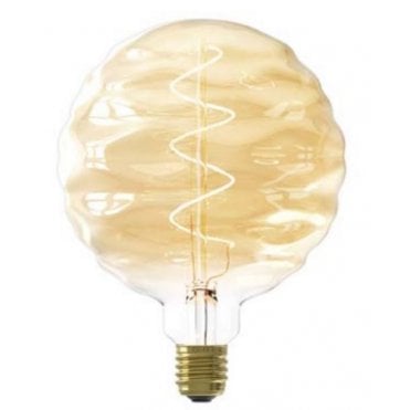 CALEX BILBAO GIANT LED Rippled Globe Bulb Gold