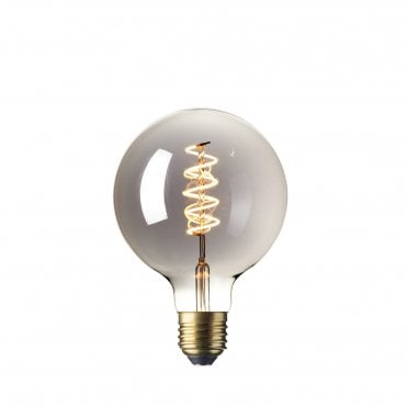 CALEX Dimmable LED Large Globe Bulb Titanium Smoke Glass